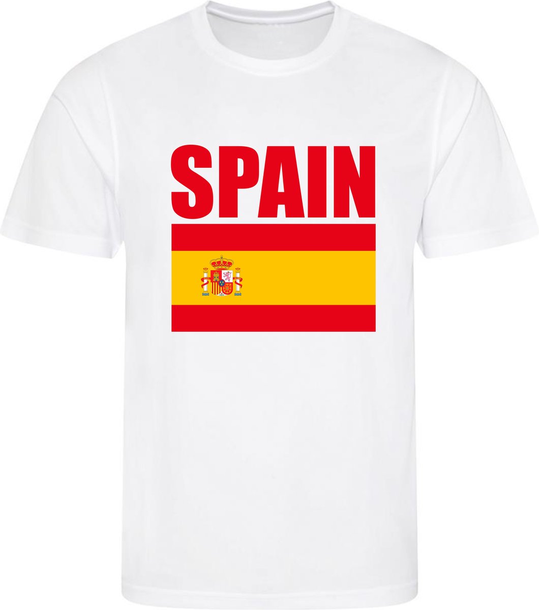 WK - Spanje - Spain - Espana - T-shirt Wit - Voetbalshirt - Maat: M - Wereldkampioenschap voetbal