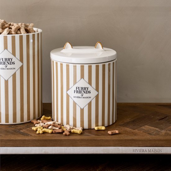 Riviera Maison Voerbak Furry Friends Cat Food Storage Jar Wit