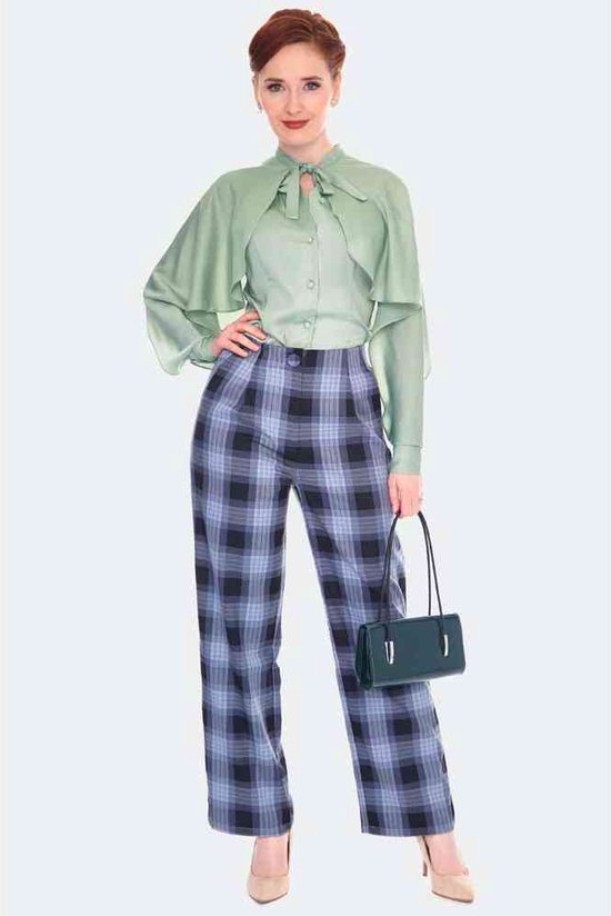 Foto: Voodoo vixen grey plaid broek rechte pijpen xl grijs