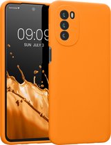 kwmobile telefoonhoesje geschikt voor Motorola Moto G52 / Moto G82 5G - Hoesje met siliconen coating - Smartphone case in fruitig oranje