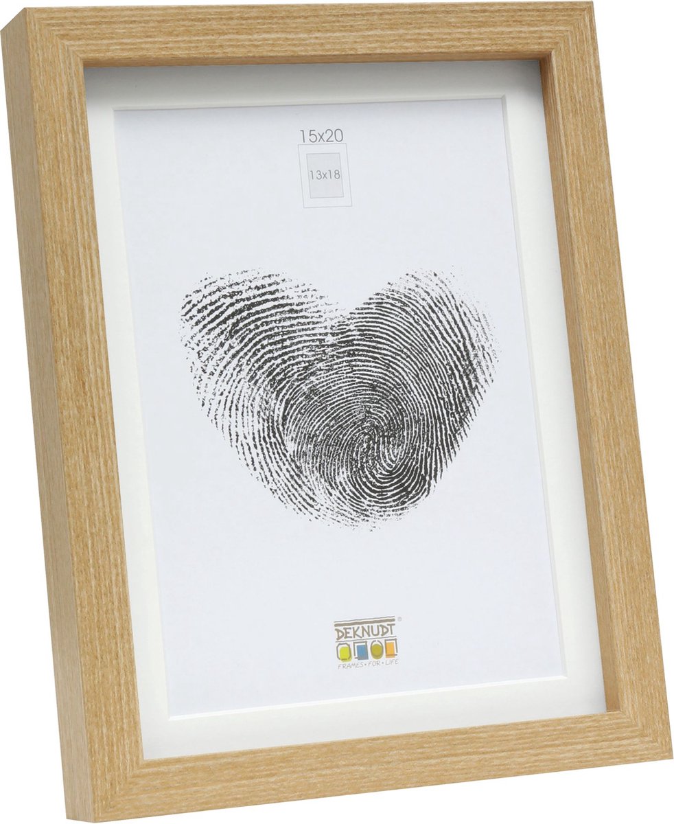 Deknudt Frames fotolijst - eik met passe-partout - 13x18 cm / 15x20 cm