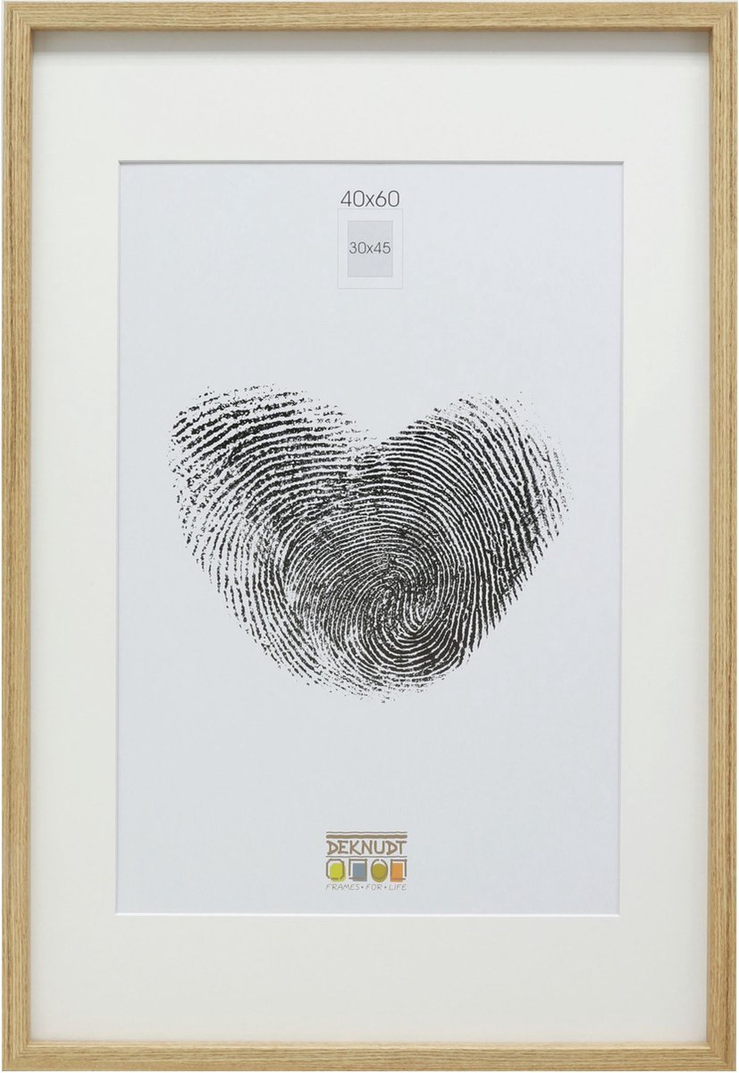 Deknudt Frames fotolijst - eik met passe-partout - 30x45 cm / 40x60 cm naturel