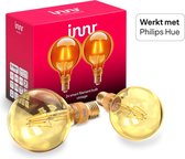 Innr slimme lamp E27 filament Globe - werkt met Philips Hue* - vintage look - Zigbee smart LED - dimbaar - 2 pack