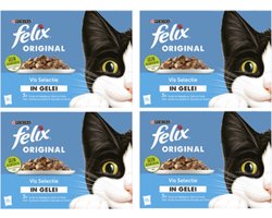 4x Felix - Original Vis Selectie in gelei - Kattenvoer - 12x85g