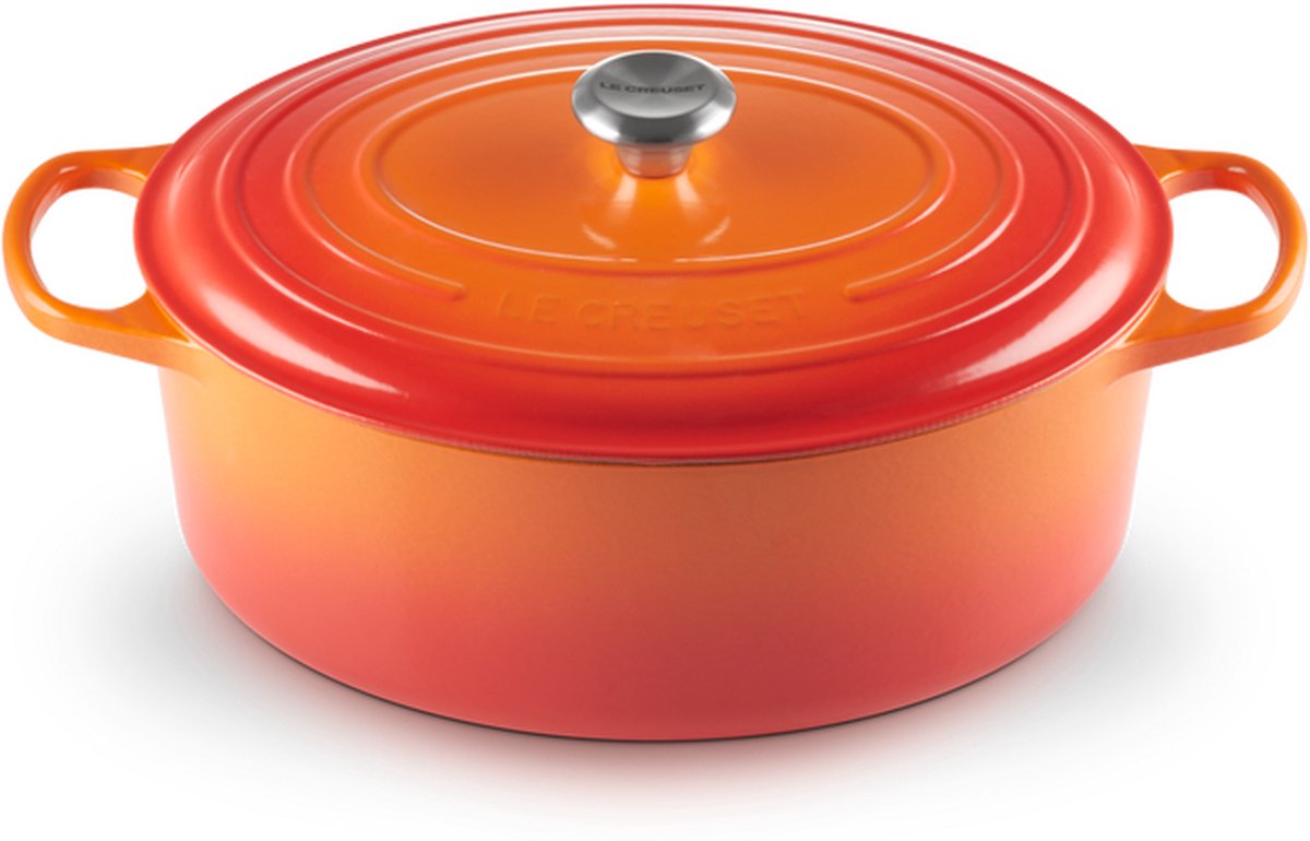 Le Creuset Ovale braad-/ stoofpan  8,9L - 35cm Oranjerood