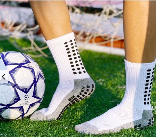 Gripsocks Voetbal Anti-ampoules Antidérapant Taille Unique-BLANC