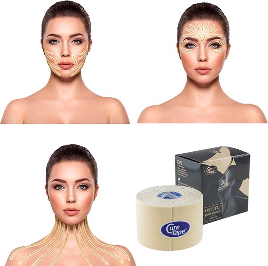 CureTape® Beauty - Face Taping - Cosmetisch Tapen - anti aging - huidverbetering - 5cm x 5m