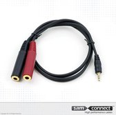 3.5mm mini Jack naar 2x 6.3mm Jack kabel, 0.3m m/f | Signaalkabel | sam connect kabel