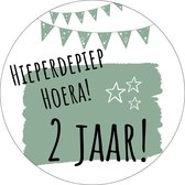 2 Jaar Verjaardag Groene Traktatiestickers | Stickers Uitdelen Trakteren | 20 Stuks