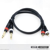 2x RCA naar 2x 6.3mm Jack kabel, 3m, m/m | Signaalkabel | sam connect kabel