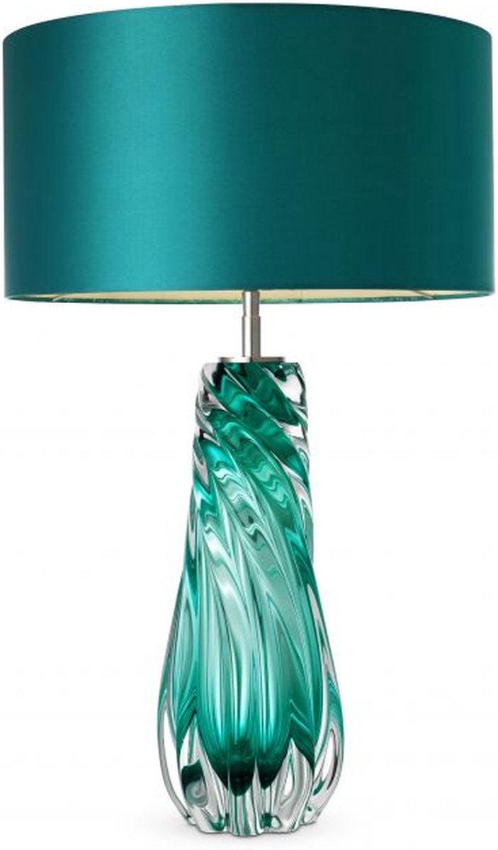 Eichholtz Barron Glazen Tafellamp – Tafel Lamp – Handgeblazen Glas - Turquoise