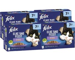 4x Felix - Elke Dag Feest Mix Selectie in Gelei Senior  - Kattenvoer - 12x85g
