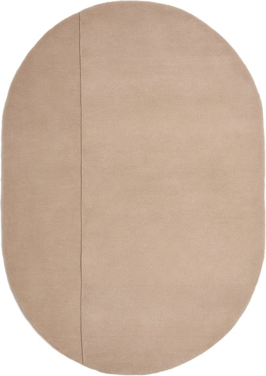 Kave Home - Tapis ovale en laine Cosima beige Ø 160 x 230 cm