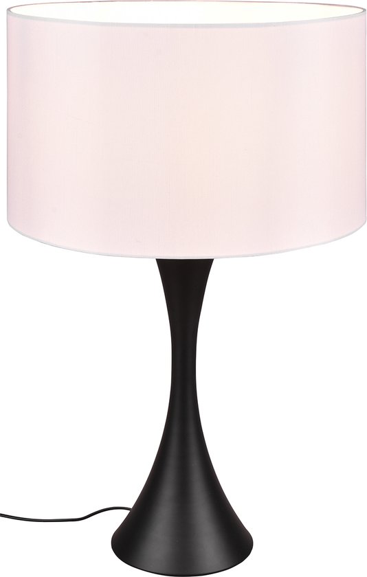 LED Tafellamp - Tafelverlichting - Torna Safari - E27 Fitting - Rond - Mat Zwart - Aluminium - Max. 60W