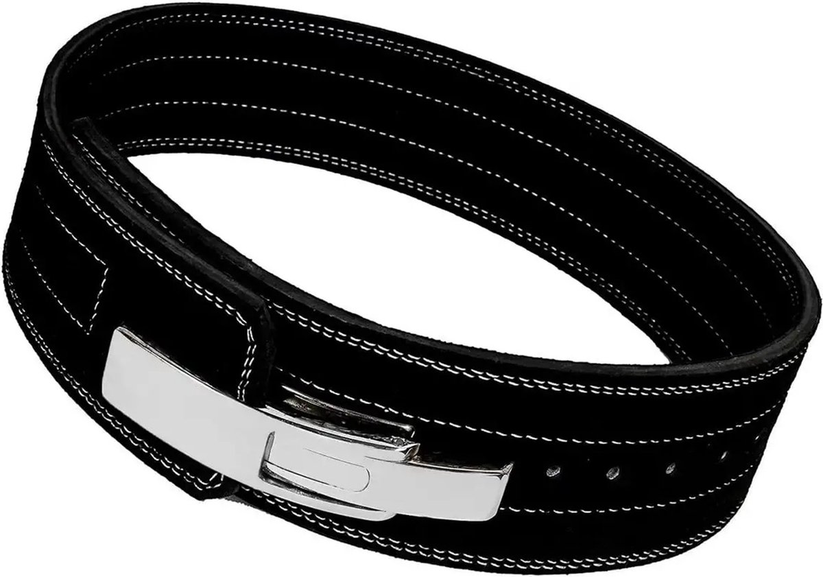 10MM Weight Power Lifting Leather Lever Pro Belt Gym Training Black - XS