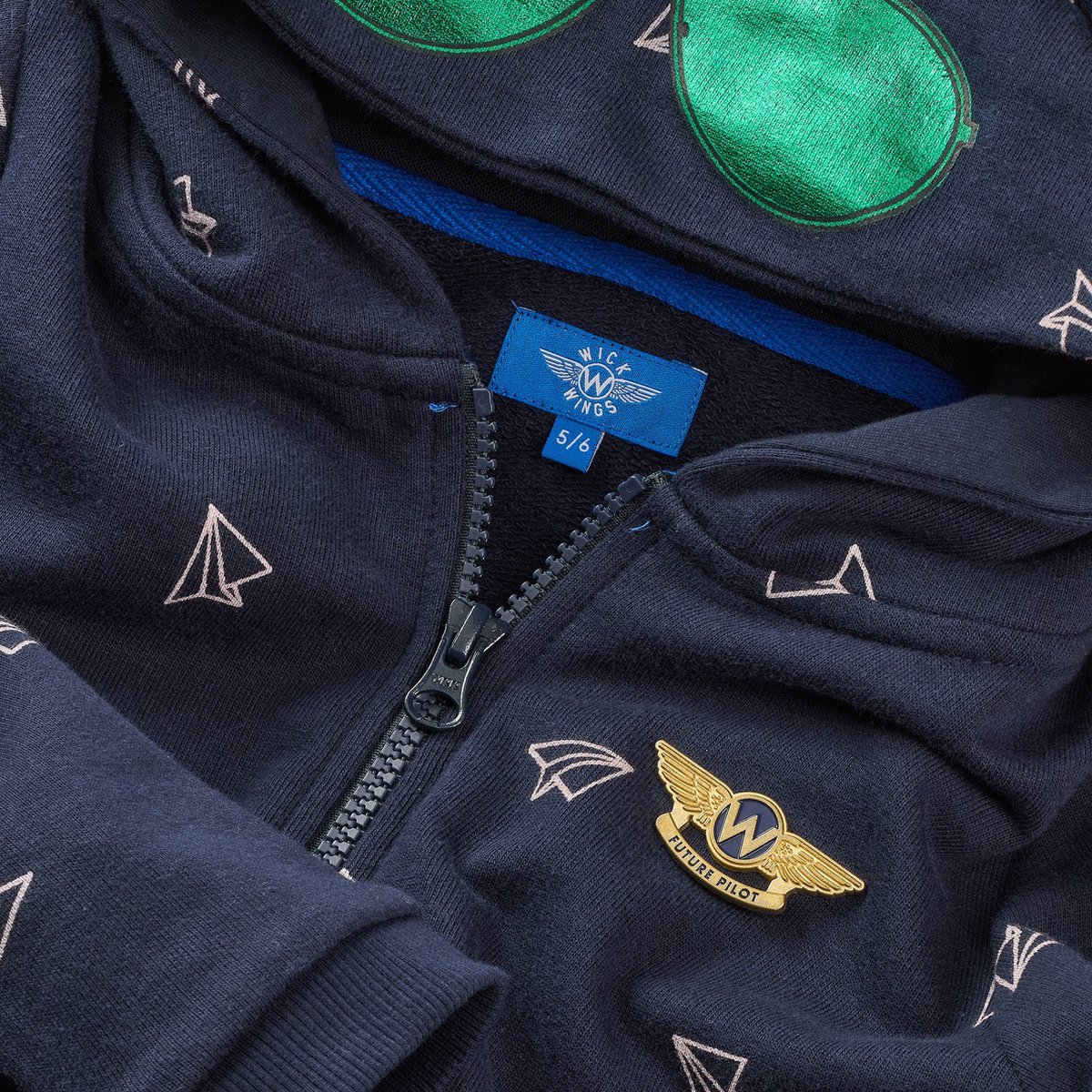 Wick Wings Navy Onesie 100% katoen slaapmasker nekkussen mt — afbeelding 3