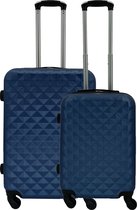SB Travelbags kofferset - 2 delige 'Expandable' koffer - Blauw - 65cm/55cm