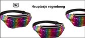 3x Heuptasje regenboog - Festival thema feest party fun pride