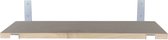GoudmetHout Massief Eiken Wandplank - 80x25 cm - Industriële Plankdragers L-vorm Up - Staal - Mat Wit