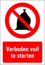 Verboden vuil te storten bord - kunststof 148 x 210 mm