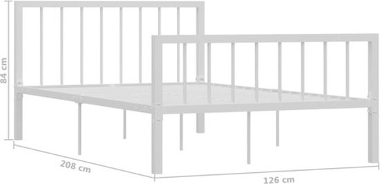 vidaXL Cadre de lit en métal Blanc 120x200 cm - Cadre de lit - Encadrements de lit de lit - Lit double - Lits doubles