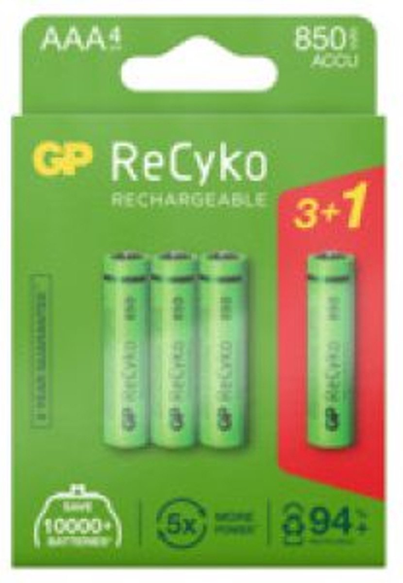 GP ReCyko - AAA - 4 pcs - 850 mah - ACCU