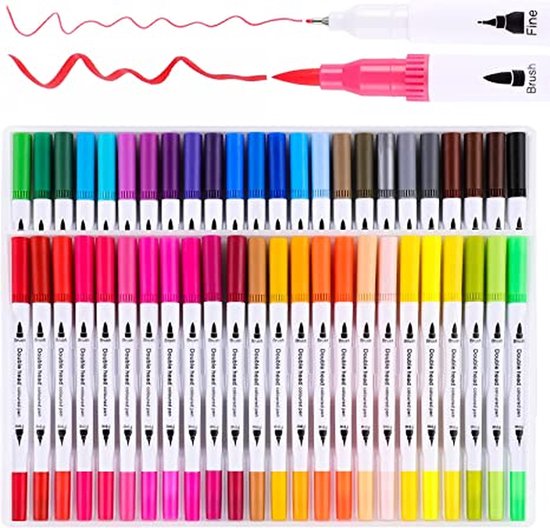 Professionele stiften voor volwassenen - 36 stuks - Brush pennen en  Fineliners set -... | bol.com