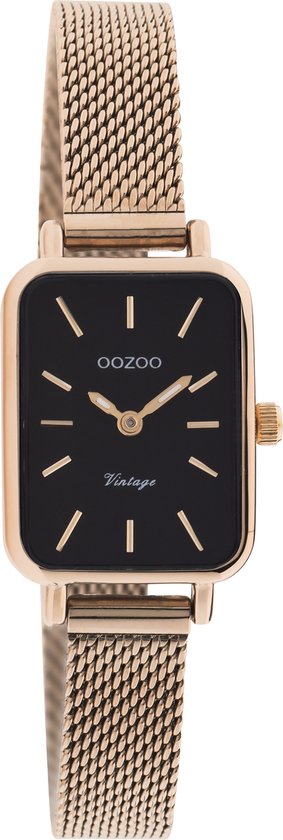 OOZOO Vintage - Montre en or rose avec bracelet en maille métallique en or  rose - C20270 | bol.