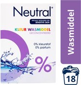 Neutral 0% Kleur Parfumvrij Waspoeder - 18 wasbeurten - 1,188 kg - Wasmiddel