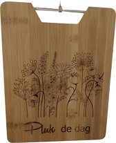 WoodR | snijplank | pluk de dag | bloemen | bamboo Cutting board | presenteerplank | kaasplank | bamboe 100% FSC