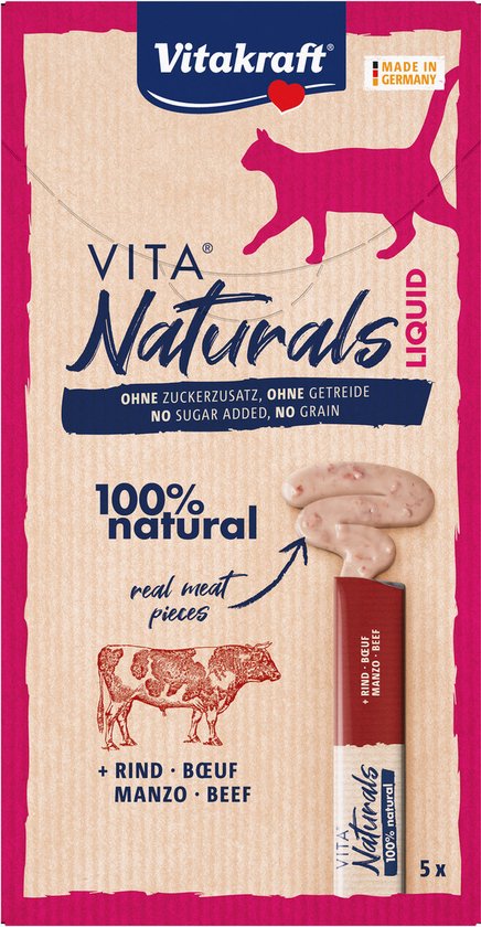Vitakraft Naturals Liquid Snack - Kattensnack - Rund 5 stuks