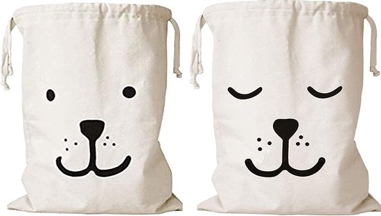 Btzthm Lot De 4 Sacs En Tissu Vierge En Coton - 2 Grands à Provisions