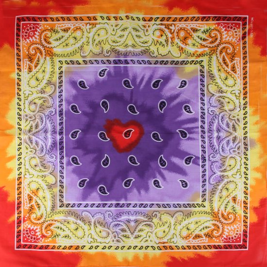 HOULIFE Tie Dye Paisley Bandanas - Cotton Headbands For Men Women