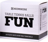 Balles de Balles de tennis de table Heemskerk Fun | Plastique blanc | 100 pièces en boîte