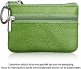 Groen Leren Autosleutel etui met sleutelring - 10 x 7 cm - Echt Lederen autosleutel beschermhoes - Green Car Key Wallet - Portemonnee
