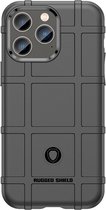 iPhone 14 Pro Max Hoesje - Rugged Shield TPU Gelcase - Zwart - GSM Hoesje - Telefoonhoesje Geschikt Voor iPhone 14 Pro Max