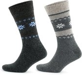 GoWith-2 paar-Alpaca Wollen Sokken-Huissokken-Warme sokken-Thermosokken-Grijs-Antraciet-43-46