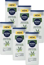 NIVEA MEN Sensitive Pro Ultra Calming Hemp Douchegel - 3-in-1 Shower Gel Met vitamine E en hennepzaadolie - Shampoo- Voordeelverpakking - 6 x 250 ml
