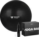 Rockerz Fitness® - Yoga bal inclusief pomp - Pilates bal - Fitness bal - Zwangerschapsbal - Goede houding bij het thuiswerken - 75 cm - kleur: Zwart