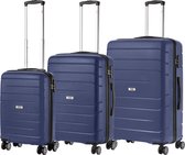 TravelZ Big Bars Kofferset 3 delig - Trolleyset met TSA-slot - Blauw