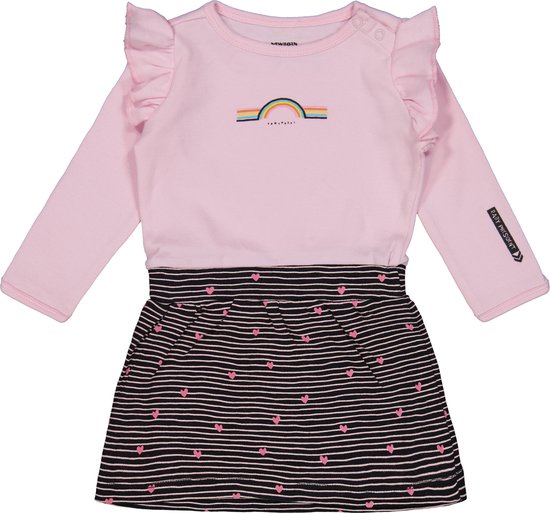 4PRESIDENT Robe Filles - Stripe AOP Noir - Taille 74 - Robes Filles