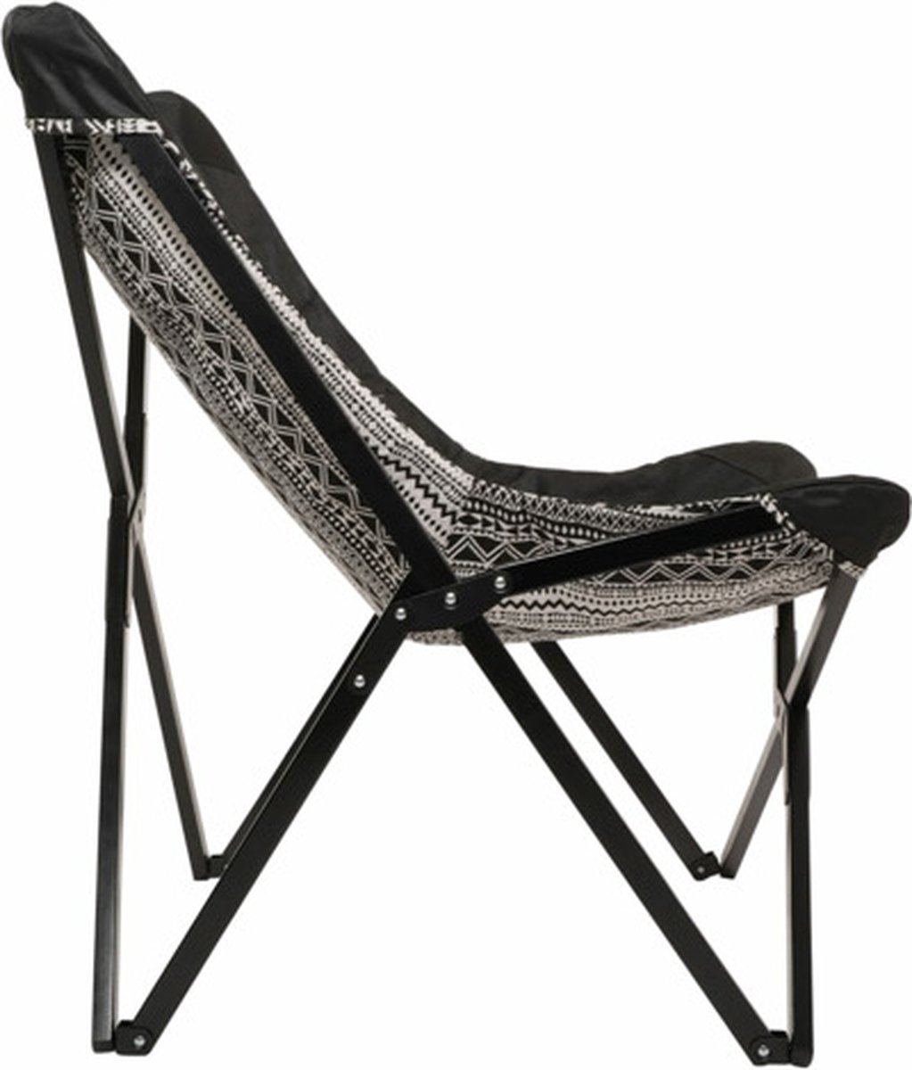 Lesli Living Fauteuil papillon Aztec - 70x81,5x98 cm - Noir et blanc