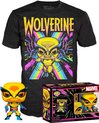 Funko Wolverine (Blackligh) - Funko Pop! & Tee - X-Men-L Figuur
