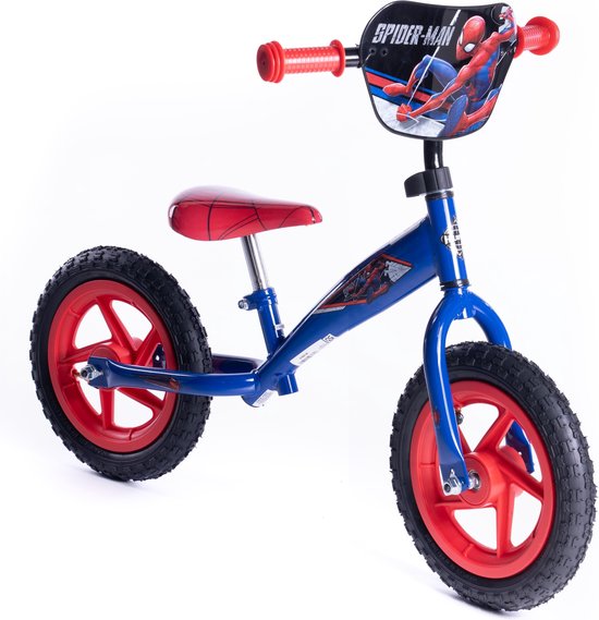 Huffy Marvel Spiderman Loopfiets - 2-4 jaar - Blauwe en rode fiets voor jongens en meisjes