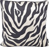 Black & Ivory Zebra Kussenhoes | Jacquard / Polyester | 45 x 45 cm | Zwart / Crème