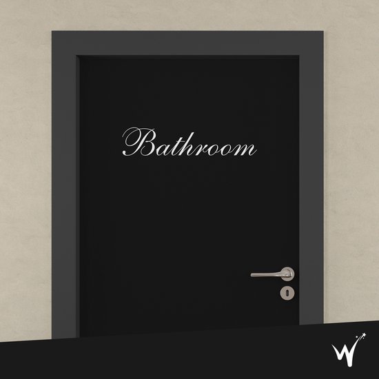 Bathroom Deursticker - Woningdecoratie - Badkamer Sticker - Muursticker - 5 x 23 cm - Wit