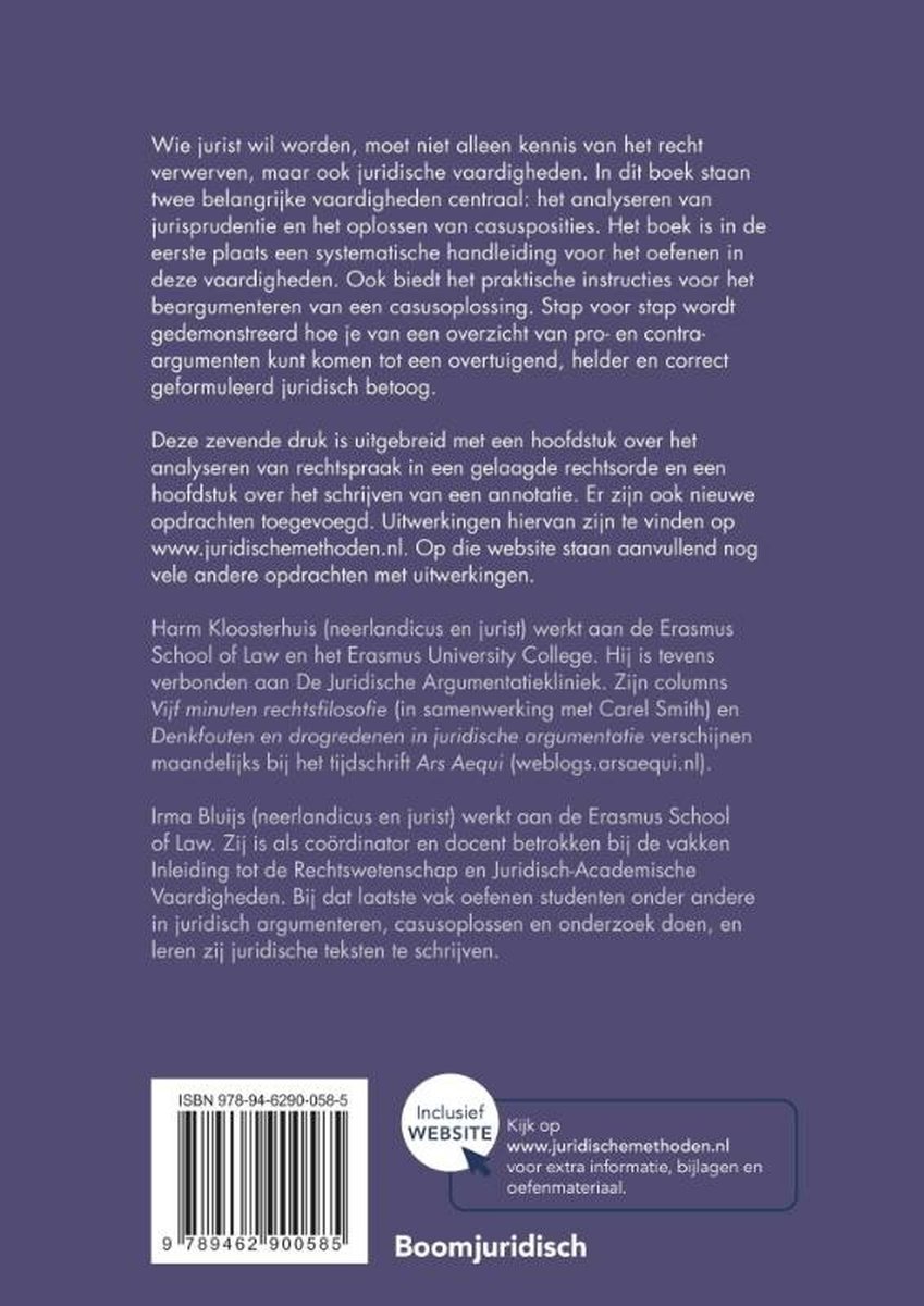 Boekomslag met tekst en ISBN-barcode. Inclusief website-icoon.