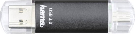 Hama FlashPen Laeta Twin USB-stick smartphone/tablet Zwart 64 GB USB 3.2 Gen 1 (USB 3.0), Micro-USB 2.0 - Hama