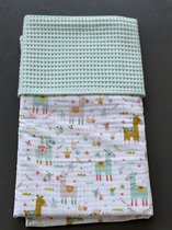 baby deken kinderwagen deken wieg deken mint groen lama's 60 x 90 cm