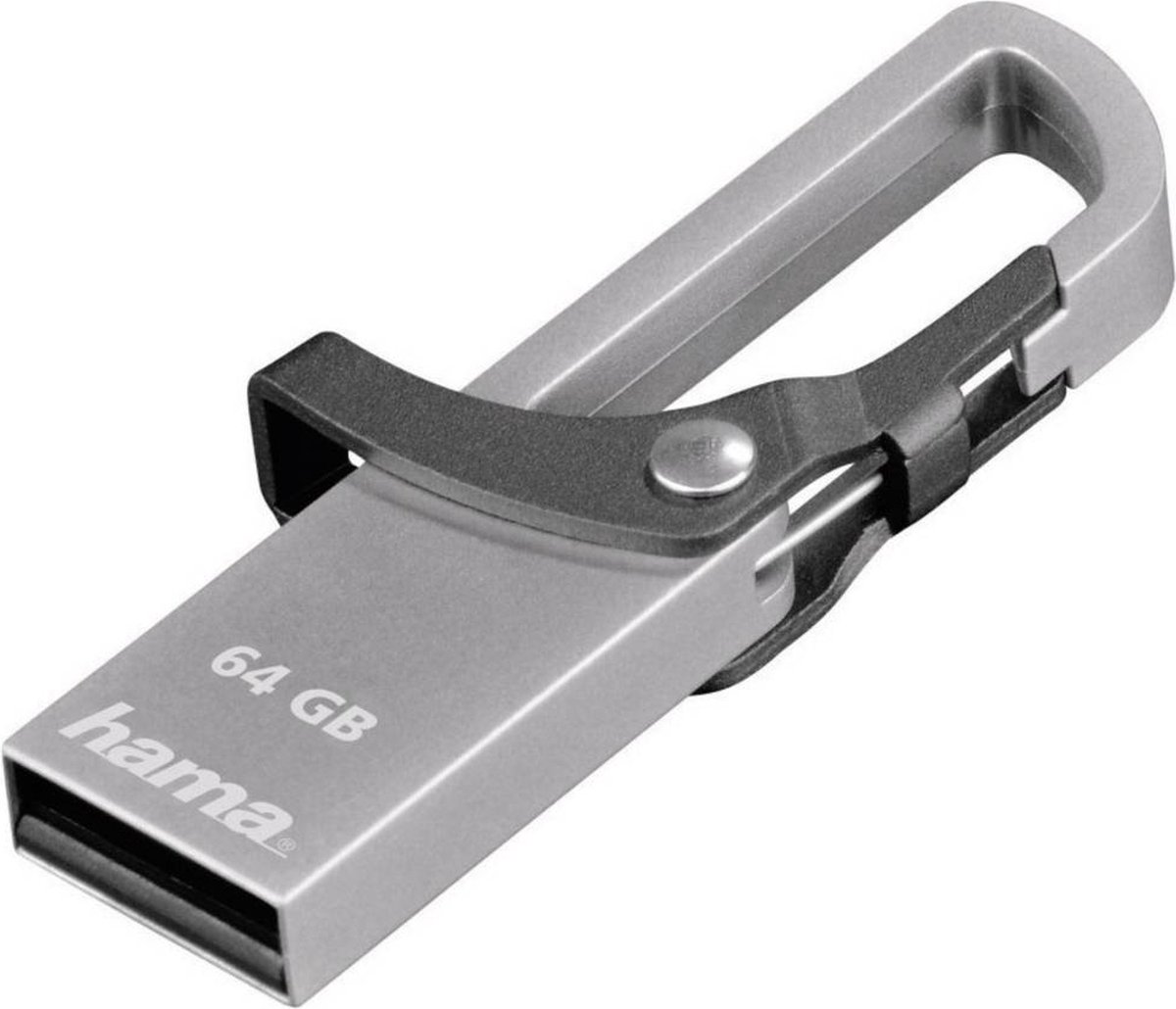 Hama FlashPen Hook-Style USB-stick 64 GB Grijs 00123922 USB 2.0 - Hama